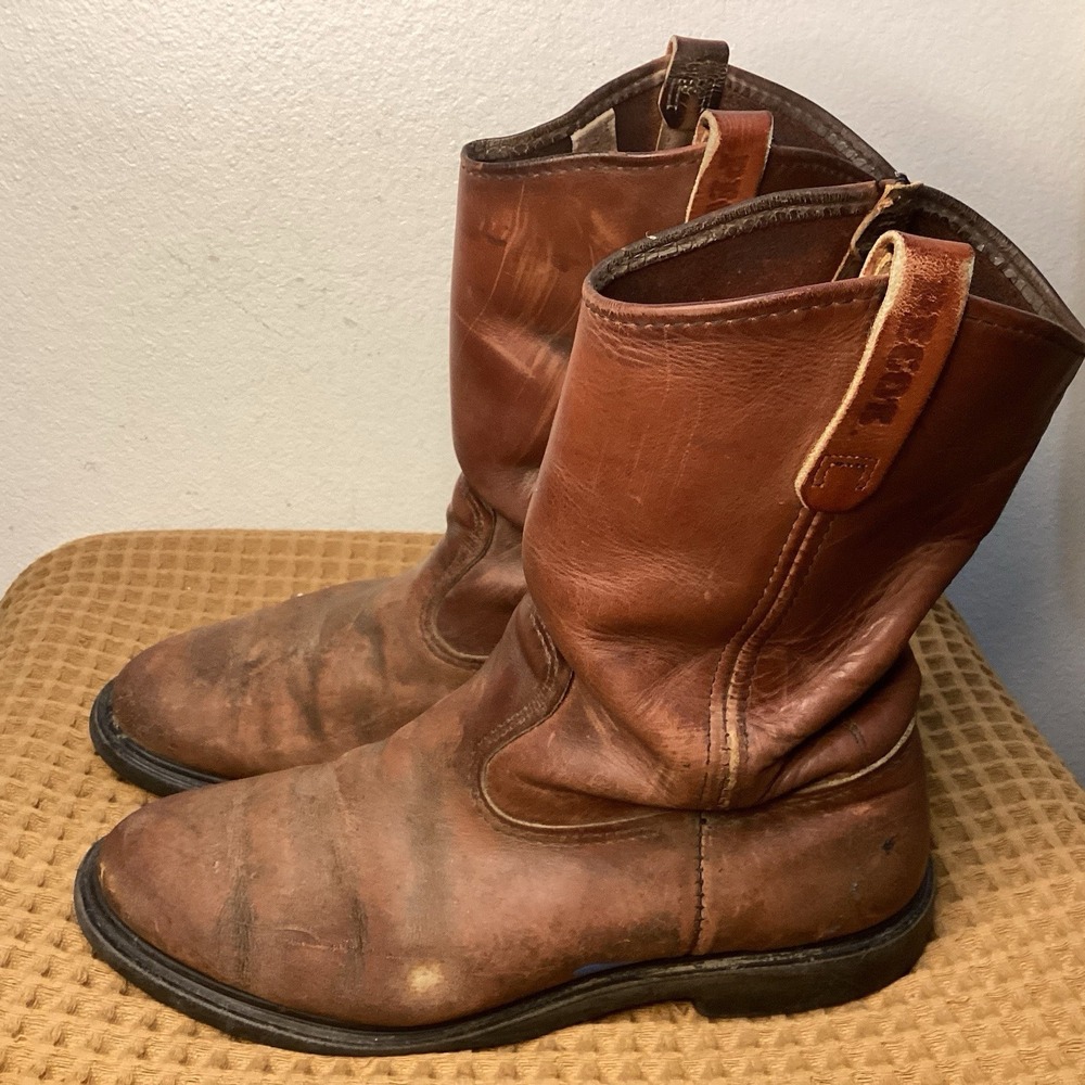 VTG Red Wing 3505 Pecos Steel Toe Leather Boots Mens Sz 9.5 EEE Made in USA